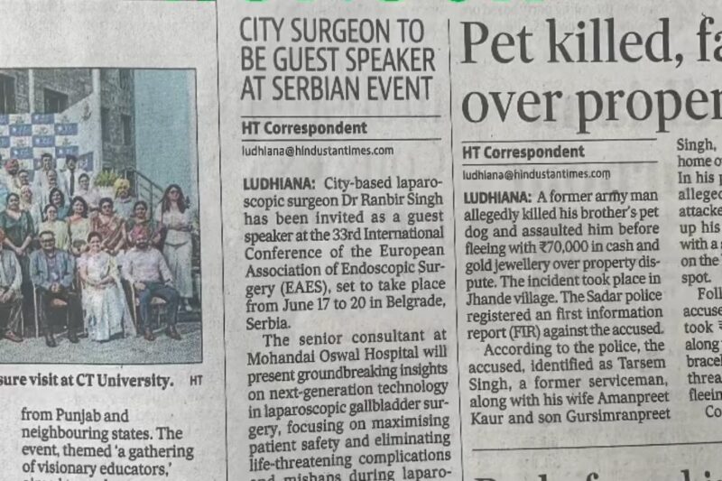 Proud Moment for India as Dr. Ranbir Singh Represents the Nation at Global Surgical Congress